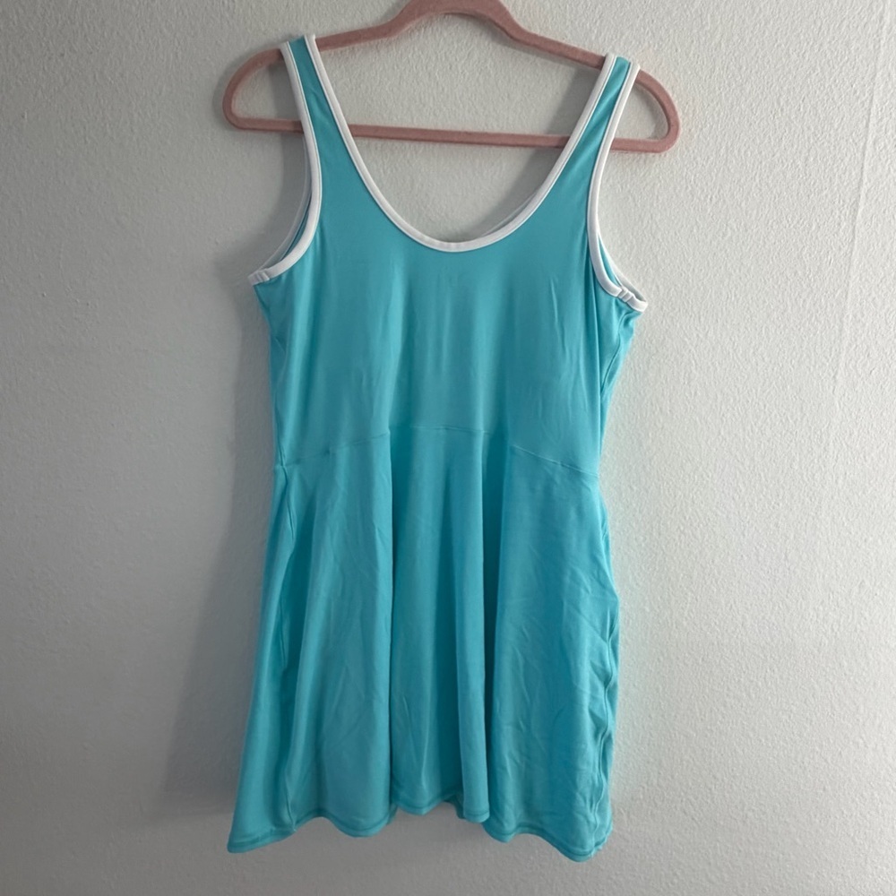 Aerie Offline Real Me Lowkey V-Neck Blue Athletic Mini Dress Size XL - Picture 4 of 7